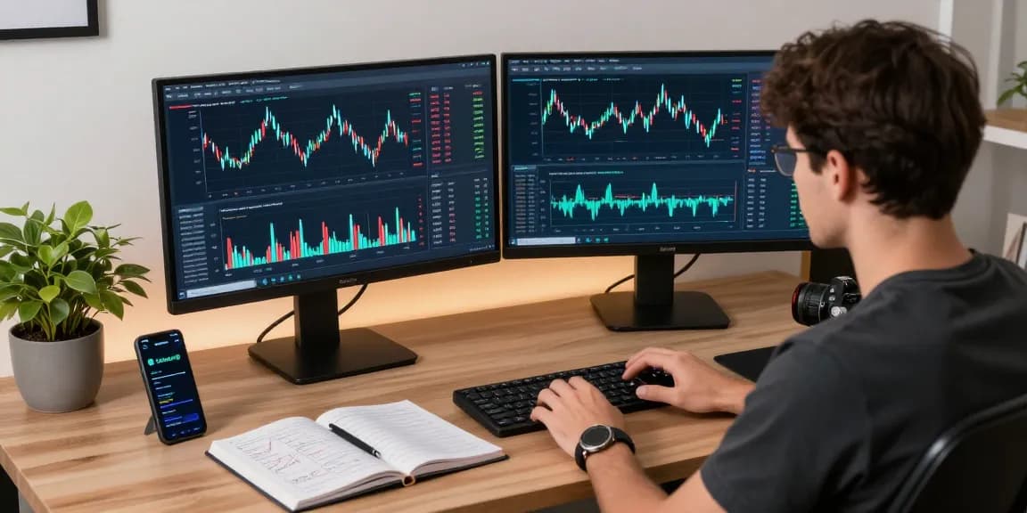 Cricbet99 trading environment with cryptocurrency charts and secure wallet activities in a modern workspace.