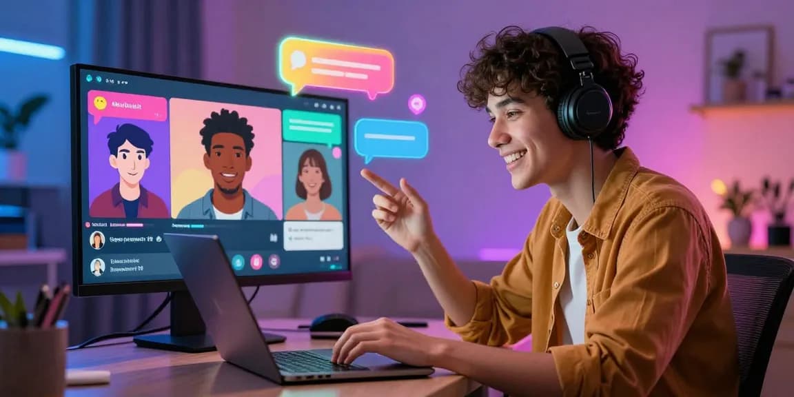 Vibrant chat room scene highlighting engaging NSFW AI conversations with dynamic avatars and interactive dialogue.