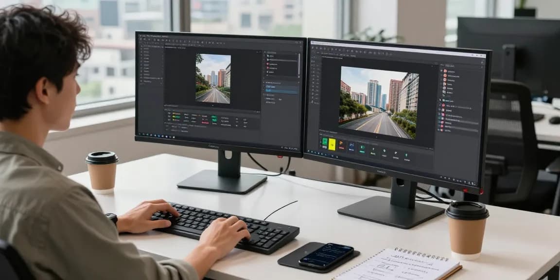 Enhanced productivity with snipaste下载 as a screenshot tool, featuring a developer's workspace with Snipaste software interface on dual monitors.