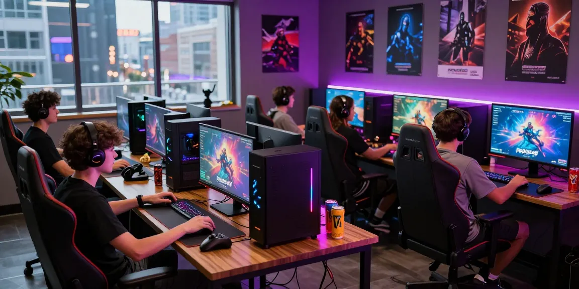 Exciting gaming lounge with pakde4d gameplay experience, showcasing diverse gamers.