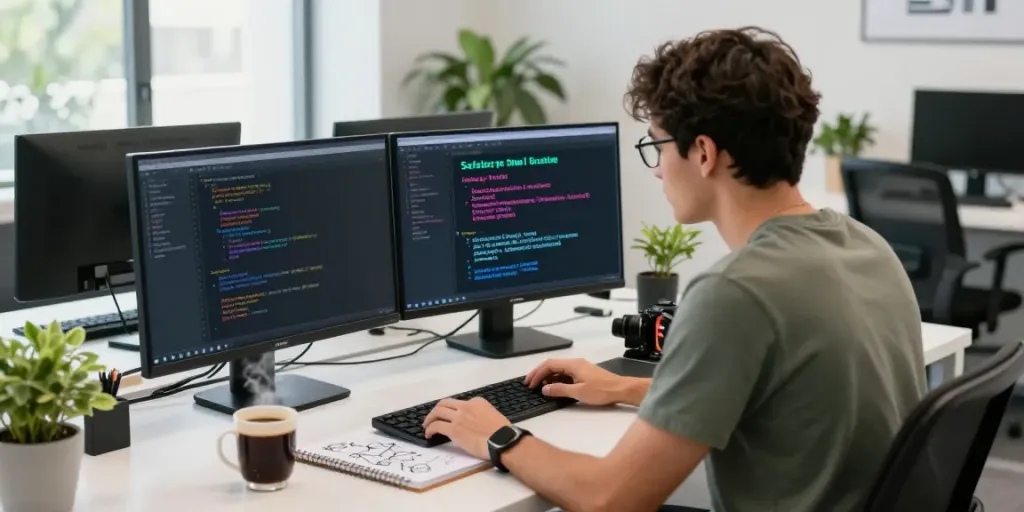 Exploring the hidden wiki 2026 in a tech workspace with safety guidelines on screen.