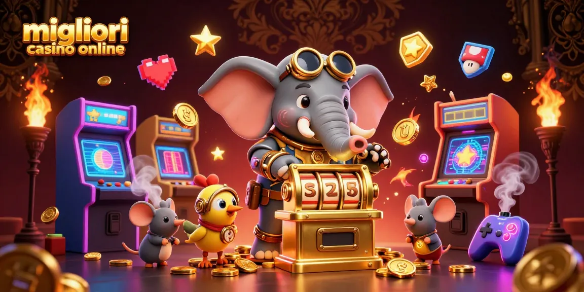 Gioca con i migliori nei migliori casino online con un elefante steampunk alla slot machine.