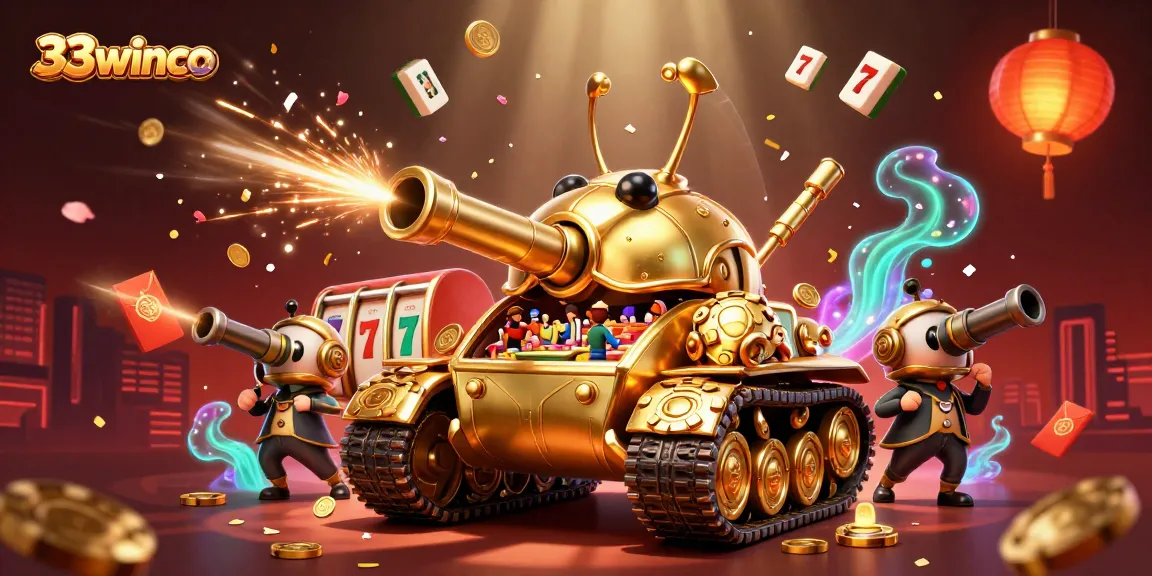 Engage in thrilling games at 33winco with a dynamic 3D casino illustration featuring vibrant elements and excitement.
