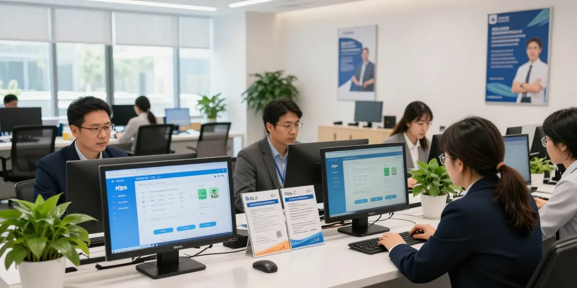 Engaged users interacting with the rtps 4 citizen service portal at a modern digital service center.