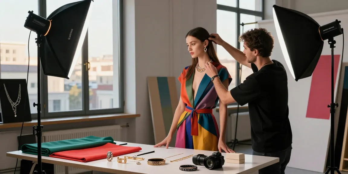 Servizi di studio fotografico Milano per moda e gioielli con fotografo e modella.