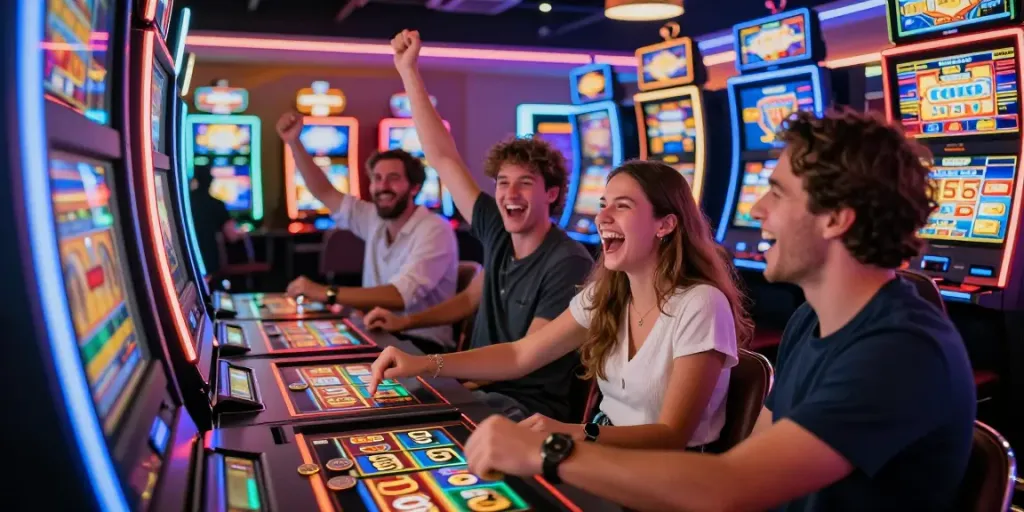 Pengalaman bermain di slot server Thailand dengan suasana ramai dan pemain yang bersemangat.