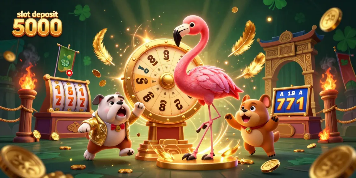 Experience thrilling gameplay with slot deposit 5000 showcasing an energetic 3D scene filled with colorful game elements.