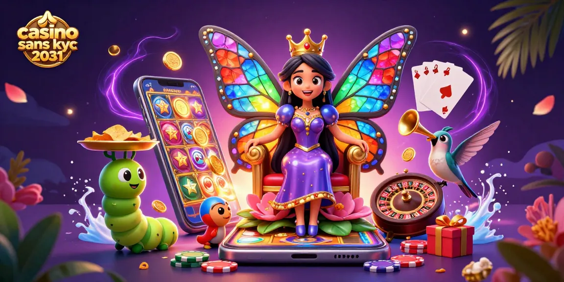 Jouez dans un casino sans KYC 2031 avec une illustration vibrante et riche en détails.
