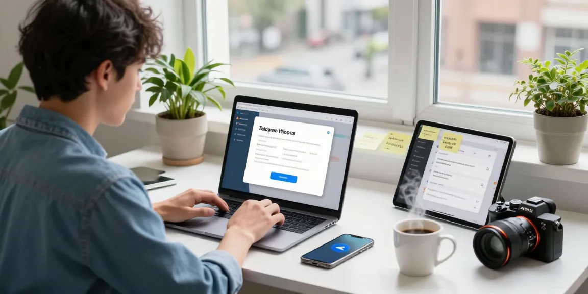 Beginner setting up Telegram in Chinese guide in tech workspace.
