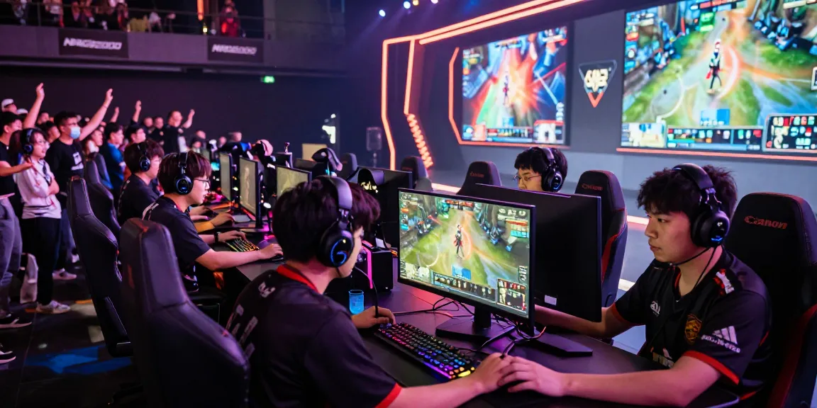 Gamers competing in a tournament using NAGA2000 technology, showcasing dynamic esports action.