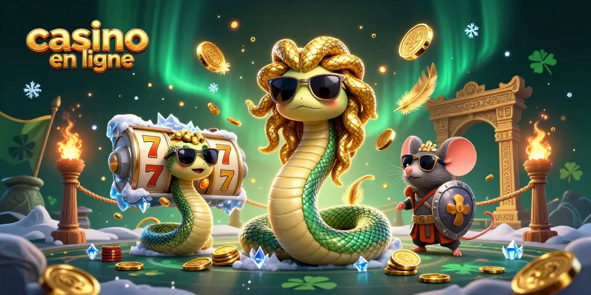 Découvrez l'excitation du casino en ligne avec la joueuse Méduse et la souris guerrière dans une scène de jeu dynamique.