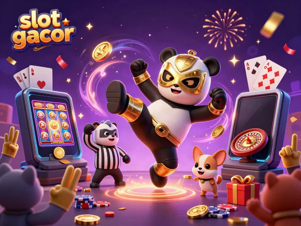 Experience excitement with a slot gacor scene featuring vibrant characters and casino elements in action.