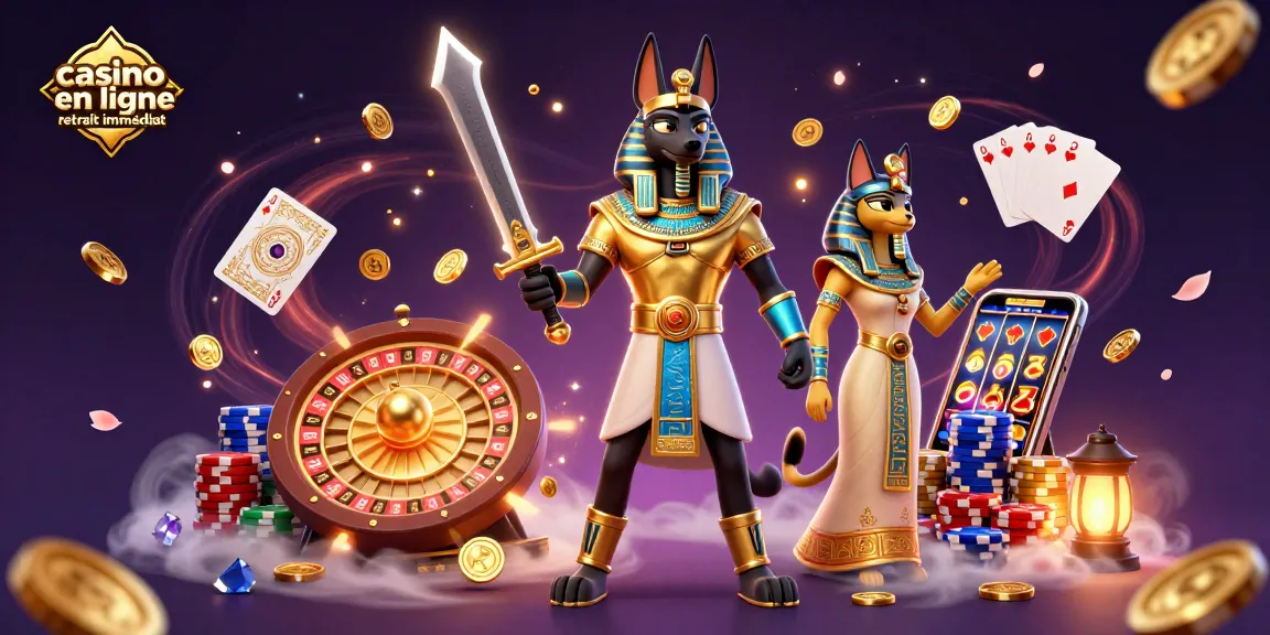 Jouez et gagnez rapidement avec casino en ligne retrait immédiat grâce à une scène d'illustration dynamique.