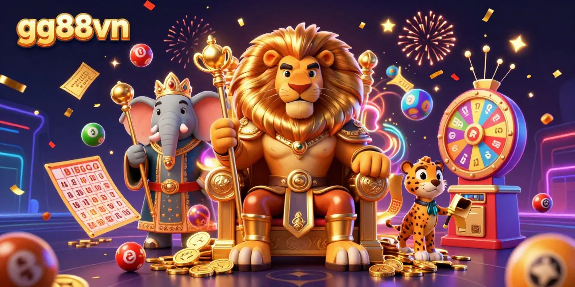 Engage in exciting gameplay at gg88vn with vibrant casino elements and animated characters.