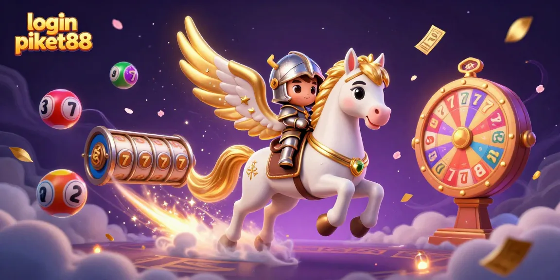 Experience fun and exciting wins with login piket88 in a vibrant casino-themed 3D illustration.