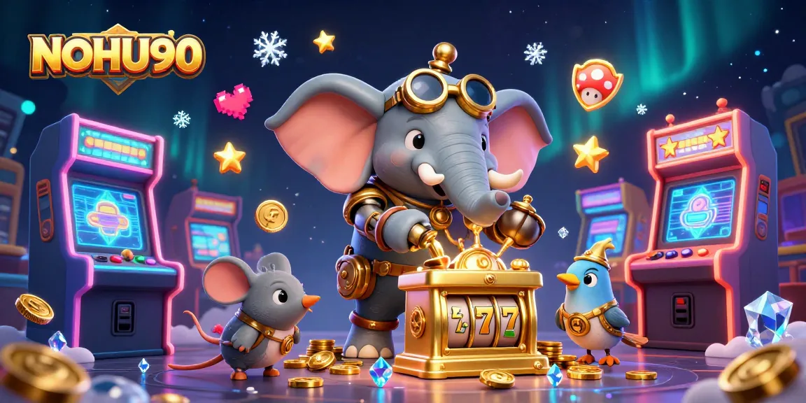 Noh90 engages players with dynamic casino experiences featuring slot machines and animated characters.