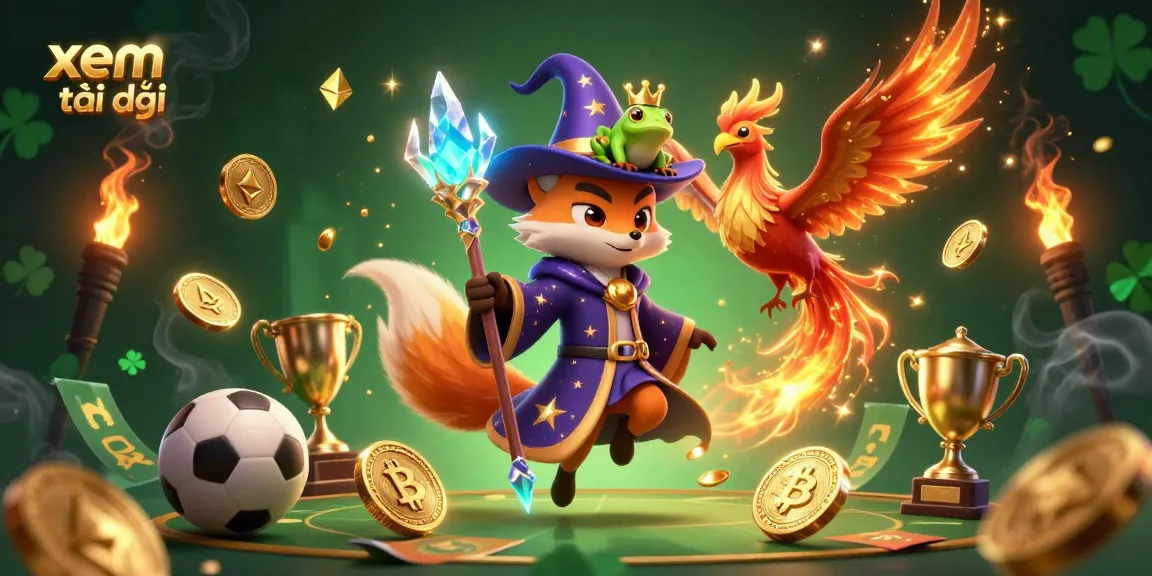 Access sports betting insights and real-time scores with xem tại đây illustrated by a wizard fox.