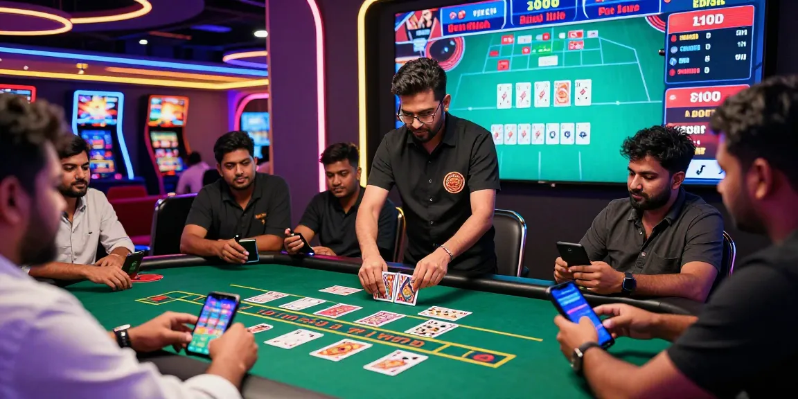 Intense moment in an andar bahar game with players engaged at a live casino.