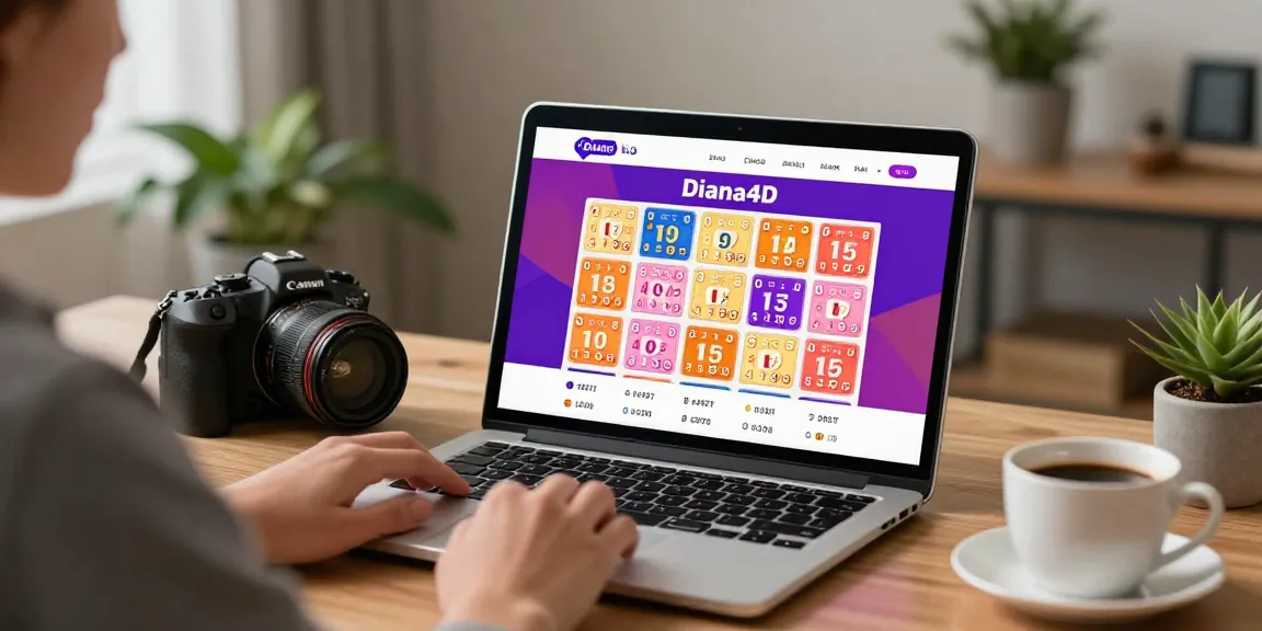 Pengguna berinteraksi dengan platform Diana4D untuk togel online dengan statistik real-time.